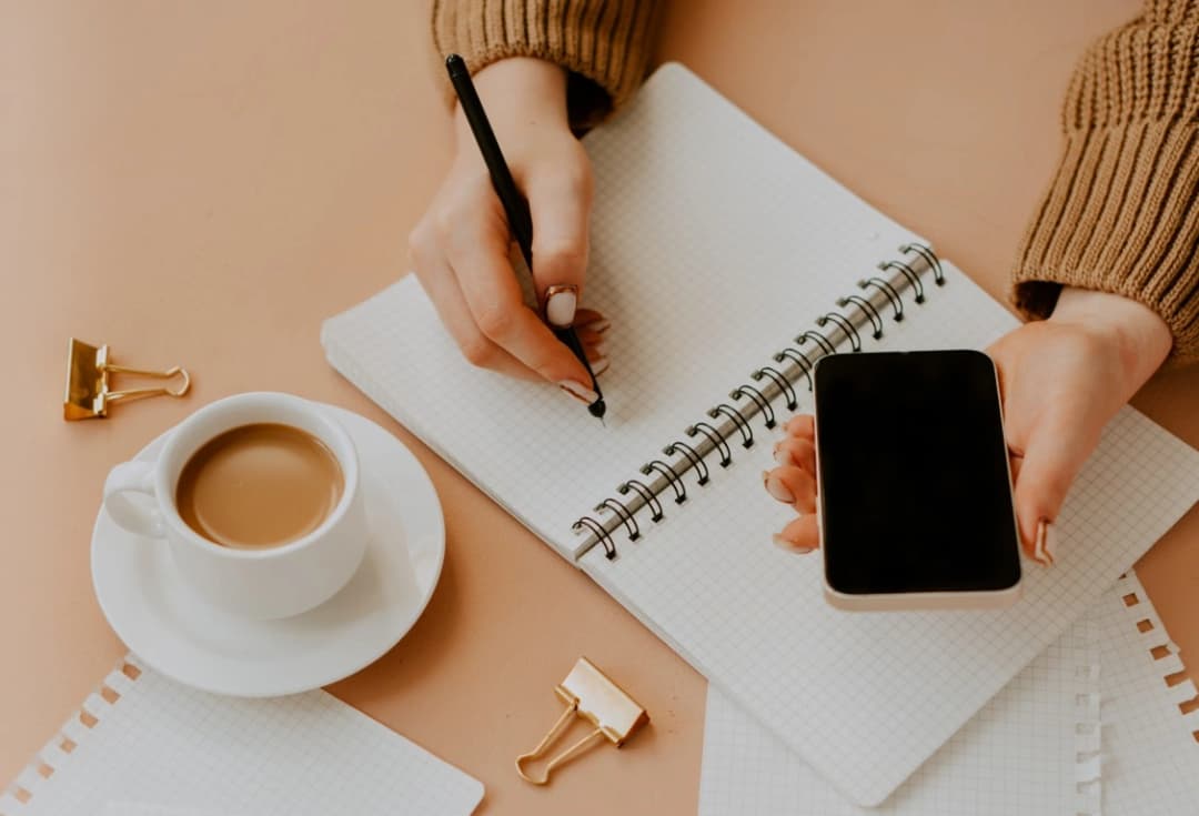 Coffee and notebook